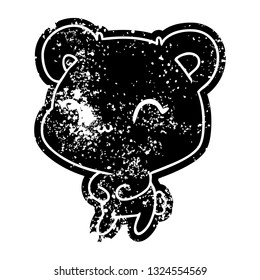 grunge distressed icon kawaii cute teddy bear