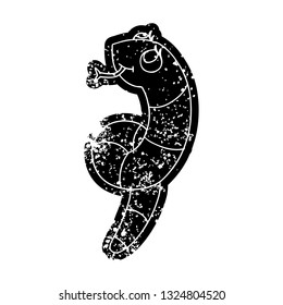 grunge distressed icon kawaii of a cute snake