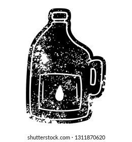 grunge distressed icon of a large drinking bottle