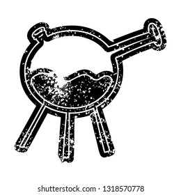 grunge distressed icon of a science test tube