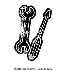 ensordecedor icono de un spanner y un destornillador