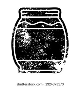 grunge distressed icon of a strawberry jam