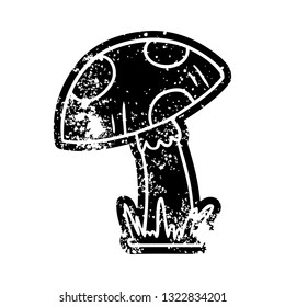 grunge distressed icon of a toad stool