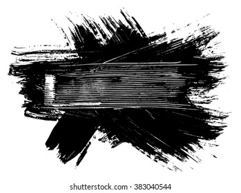 Grunge distressed paintbrush strokes background banner frame element illustration