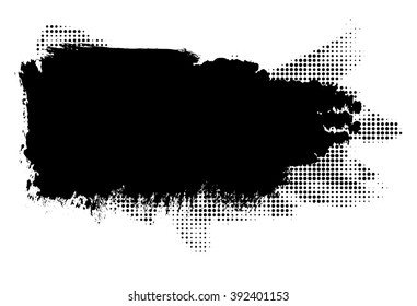 Grunge distressed paintbrush strokes background banner element illustration