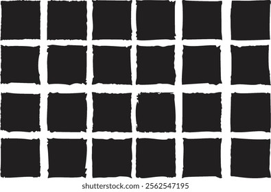 Grunge Distressed Square Shapes backgrounds. Hand drawn isolated for interface, poster, banner and flyer. Dirty grunge design frames, borders or templates for text. Multipurpose Editable EPS 10.