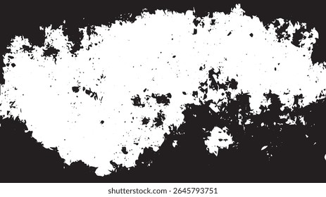 Grunge Distressed Texture with Torn Edges and Central Space in Black and White