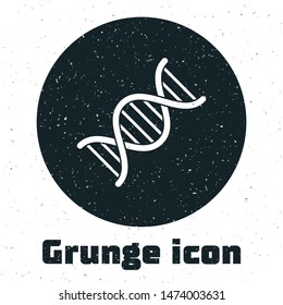 Grunge DNA symbol icon isolated on white background.  Vector Illustration
