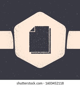 Grunge Document icon isolated on grey background. File icon. Checklist icon. Business concept. Monochrome vintage drawing. Vector Illustration