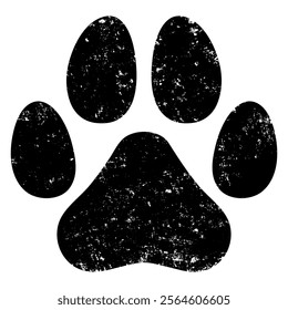 Grunge dog paw print distressed texture