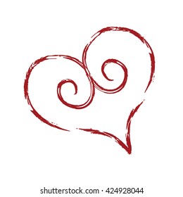 grunge and doodle heart design 