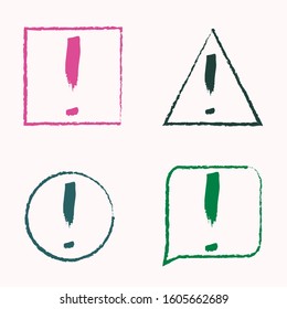 Grunge doodle sketch exclamation and question marks vector set. question mark and exclamation point, vector illustration Question and exclamation marks in sketch - style.