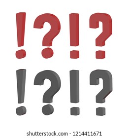 Grunge doodle sketch question marks. Exclamation marks vector illustration