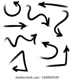 Grunge Doodle Vector Arrow Set Collection. handmade sketch Arrow illustration