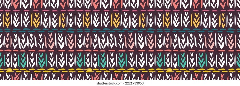 Grunge doodles pattern. Modern fabric design. Tribal ornament seamless pattern. Grunge ethnic background. Contemporary ornaments pattern. 80s, 90s clothes fabric. Boho hippie style.