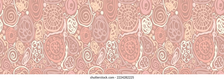 Grunge doodles pattern. Modern fabric design. Tribal ornament seamless pattern. Grunge ethnic background. Contemporary ornaments pattern. 80s, 90s clothes fabric. Boho hippie style.