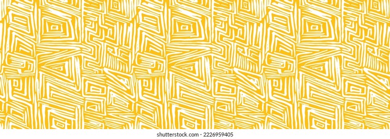Grunge doodles pattern. Tribal ornament seamless pattern. Grunge ethnic background. Boho hippie style pattern. Modern fabric design. 80s or 90s clothes fabric. Contemporary ornaments.