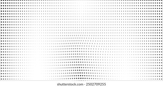 grunge dot halftone. Fading grit noise background. Sandy gritty wallpaper. Retro pixelated backdrop. Black and white anime or manga comic overlay. Vector textured graphic design