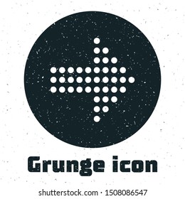 Grunge Dots arrow icon isolated on white background. Halftone arrow. Dotted arrow sign.  Vector Illustration