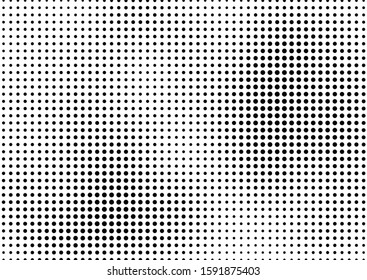 Grunge Dots Background. Black and White Gradient Backdrop. Abstract Points Pattern. Pop-art Overlay. Vector illustration