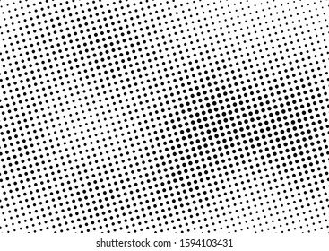 Grunge Dots Background. Distressed Modern Backdrop. Points Monochrome Overlay. Pop-art Texture. Vector illustration