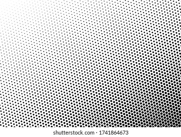 Grunge Punkte Hintergrund. Fade Overlay. Modernes Muster. Schwarz und Weiß bedrückter Hintergrund. Vektor-Abbildung