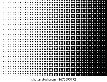 Grunge Dots Background. Gradient Texture. Points Backdrop. Black and White Modern Overlay. Vector illustration