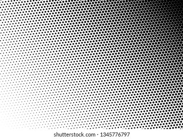 Grunge Dots Background. Halftone Fade Pattern. Pop-art Points Overlay. Distressed Black and White Backdrop. Vector illustration