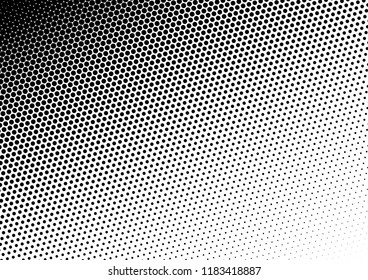 Grunge Dots Background. Halftone Gradient Texture. Vintage Pattern. Black and White Overlay. Vector illustration