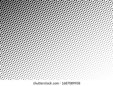 Grunge Dots Background. Monochrome Distressed Backdrop. Modern Overlay. Vintage Black and White Pattern. Vector illustration
