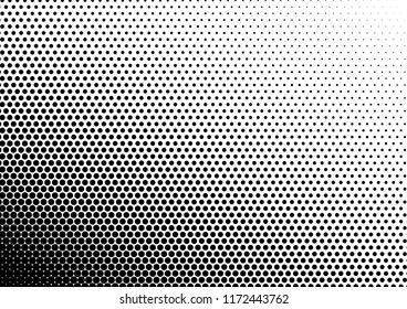 Grunge Dots Background. Points Fade Backdrop. Pop-art Monochrome Pattern. Black and White Abstract Overlay. Vector illustration