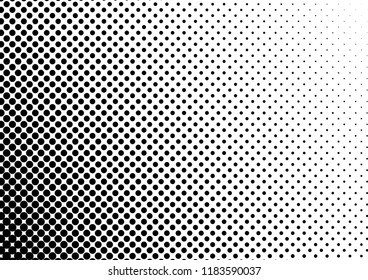 Grunge Dots Background. Pop-art Backdrop. Gradient Halftone Texture. Fade Monochrome Overlay. Vector illustration