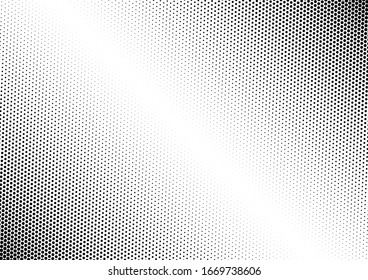 Grunge Dots Background. Pop-art Overlay. Points Monochrome Texture. Gradient Pattern. Vector illustration