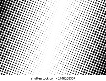 Grunge Dots Background. Vintage Pattern. Monochrome Gradient Texture. Distressed Backdrop. Vector illustration