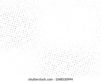 Grunge dotted backdrop with circles, dots, point small and large scale. Design element for web banners, posters, cards, wallpapers, sites, panels. Black and white color Vector illustration