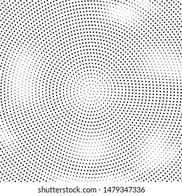 Grunge dotted backdrop with circles, dots, point. Abstract monochrome halftone pattern. Black and white color