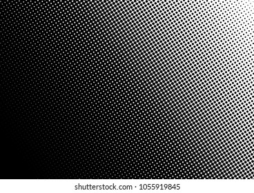 Grunge Dotted Halftone Background. Black and White Vintage Overlay. Distressed Texture. Dots Pop-art Backdrop. Vector illustration