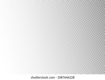 Grunge Dotted Halftone Background. Black and White Abstract Pattern. Fade Gradient Texture. Dots Points Backdrop. Vector illustration