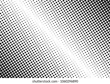 Grunge Dotted Halftone Background. Monochrome Dots Overlay. Black and White Gradient Backdrop. Abstract Modern Pattern. Vector illustration