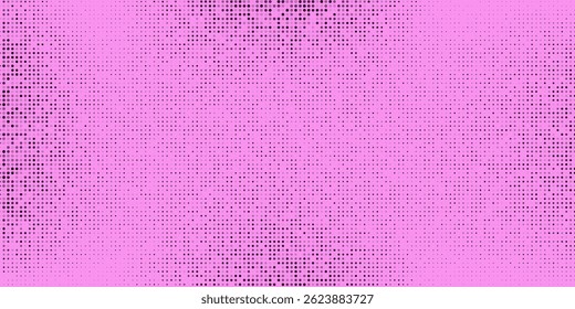 Fundo gradiente de meio-tom pontilhado gradiente. Textura de ruído de grão desbotado. papel de parede rosa e preto. Fundo retro pixelizado. Anime ou manga estilo história em quadrinhos. Modelo texturizado de design gráfico vetorial.