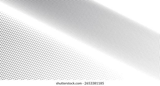 Grunge dotted halftone gradient background. Faded grit noise texture. White and black wallpaper. Retro pixelated backdrop art nice modern simple