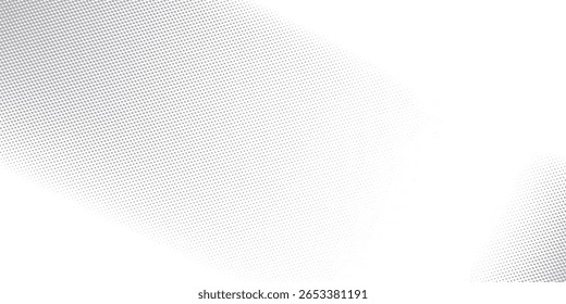 Grunge dotted halftone gradient background. Faded grit noise texture. White and black wallpaper. Retro pixelated backdrop art nice