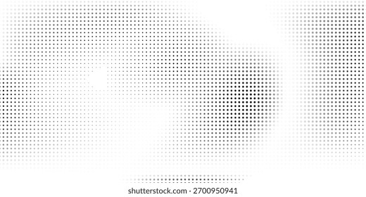 Fundo gradiente de meio-tom pontilhado gradiente. Textura de ruído de grão desbotado. Papel de parede branco e preto. abstrato
