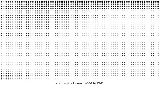 Grunge dotted halftone gradient texture. Vanishing polka dot background modern abstract