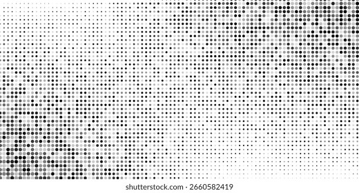 Textura de gradiente semitono punteado de grunge. Desvanecimiento de fondo de lunares. Vector 