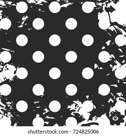 grunge dotted pattern monochrome background vector