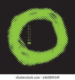 grunge dotted round shape with halftone effect