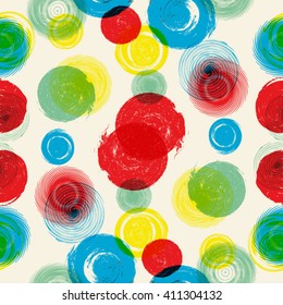 Grunge Dotted Seamless Pattern. Kids Background. Vector