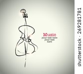 Grunge drawing cello with ink