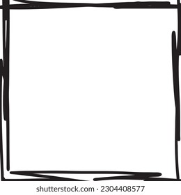Grunge-Ziehrasten-Rahmen. Dirty Overlay und Notrahmen. Quadratische Grenze im grundigen strukturierten Stil für Bilder Framing. Vektorgrafik.